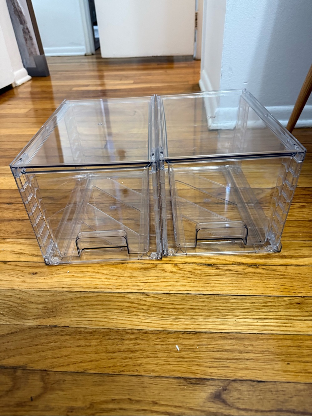 Clear Stackable Home Storage Organizer Drawer (Set of 2)